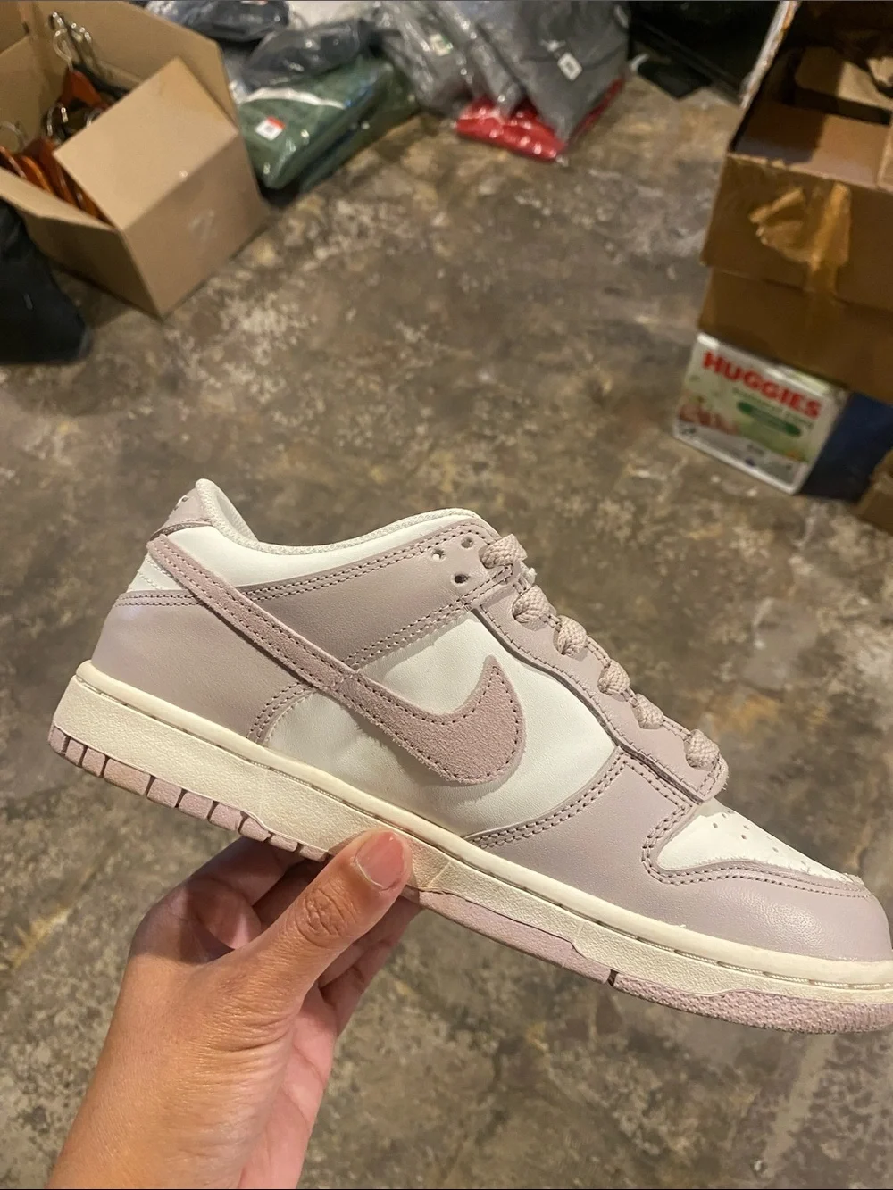 Nike Dunk Low Youth Sneakers in Lavender and White